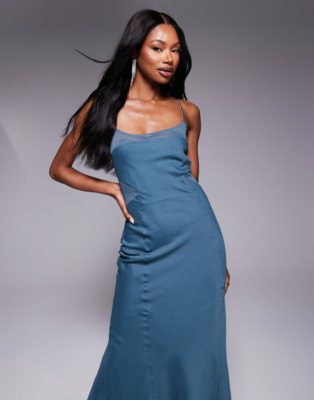 Rochie maxi ASOS, albastru