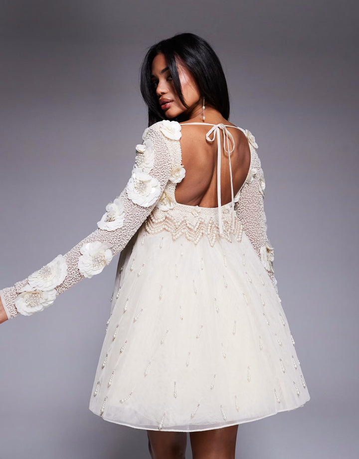 Rochie de ocazie ASOS, crem