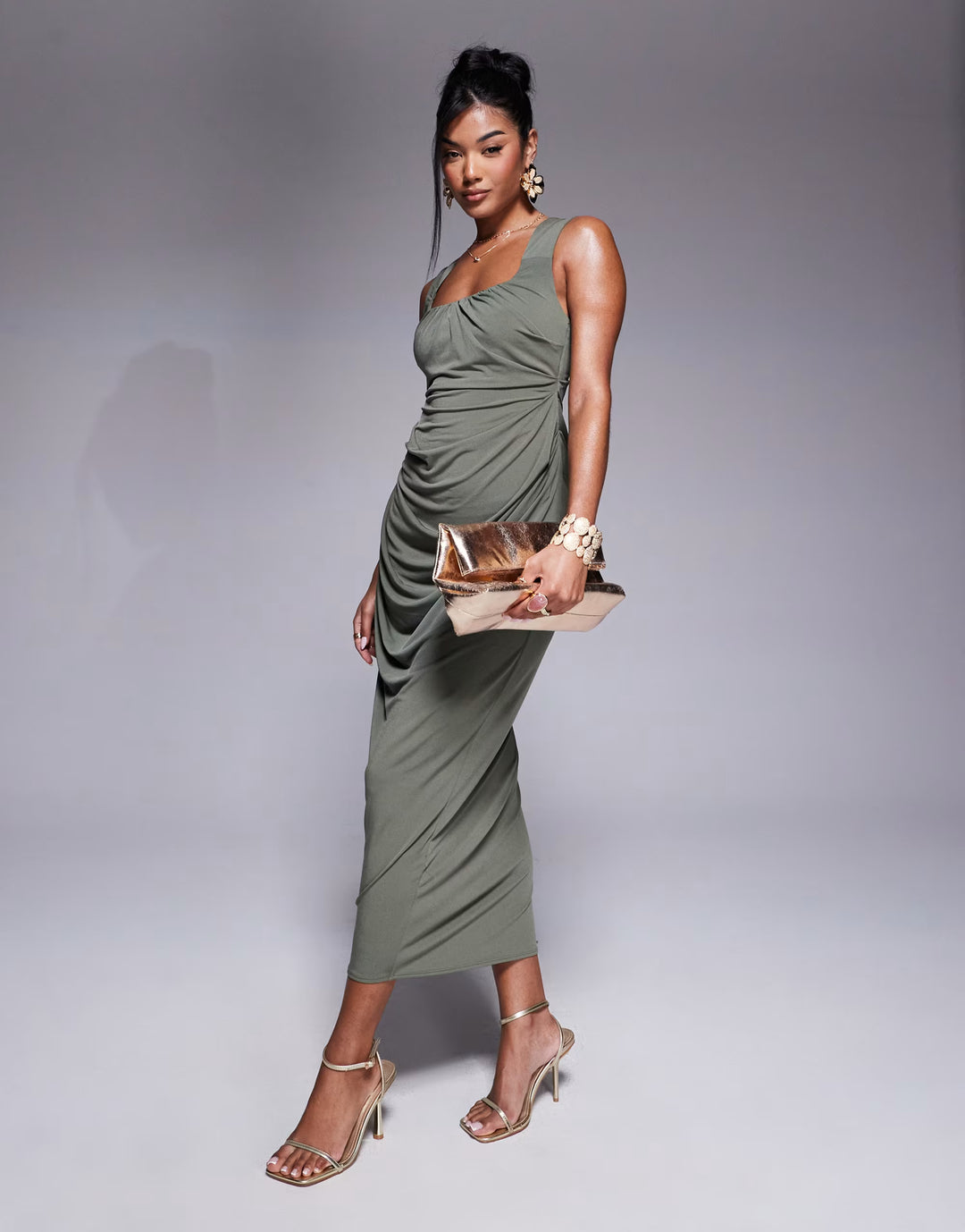Rochie maxi ASOS, kaki
