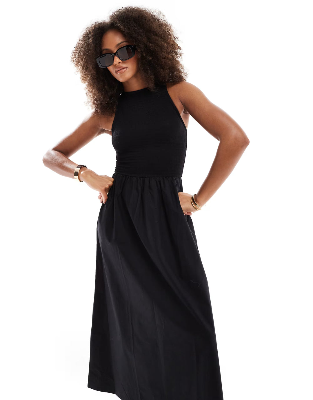 Rochie midi ASOS, negru