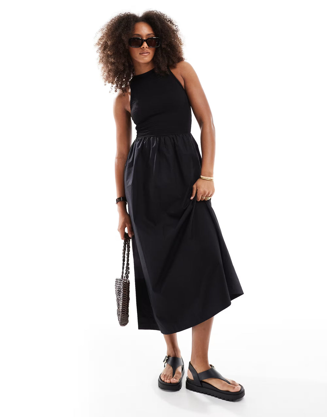 Rochie midi ASOS, negru
