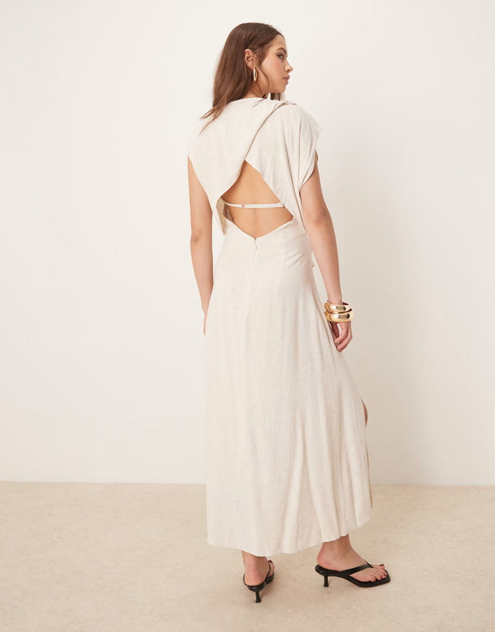 Rochie maxi ASOS, bej