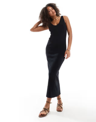 Rochie midi ASOS, negru