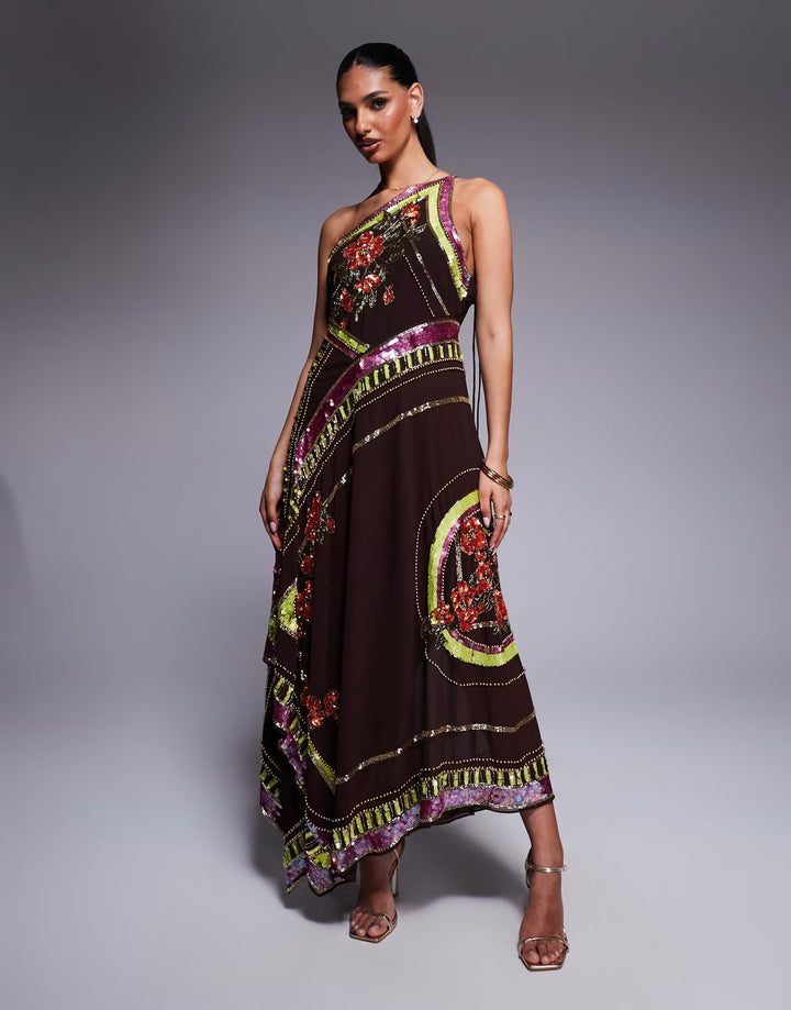 Rochie de ocazie ASOS, maro
