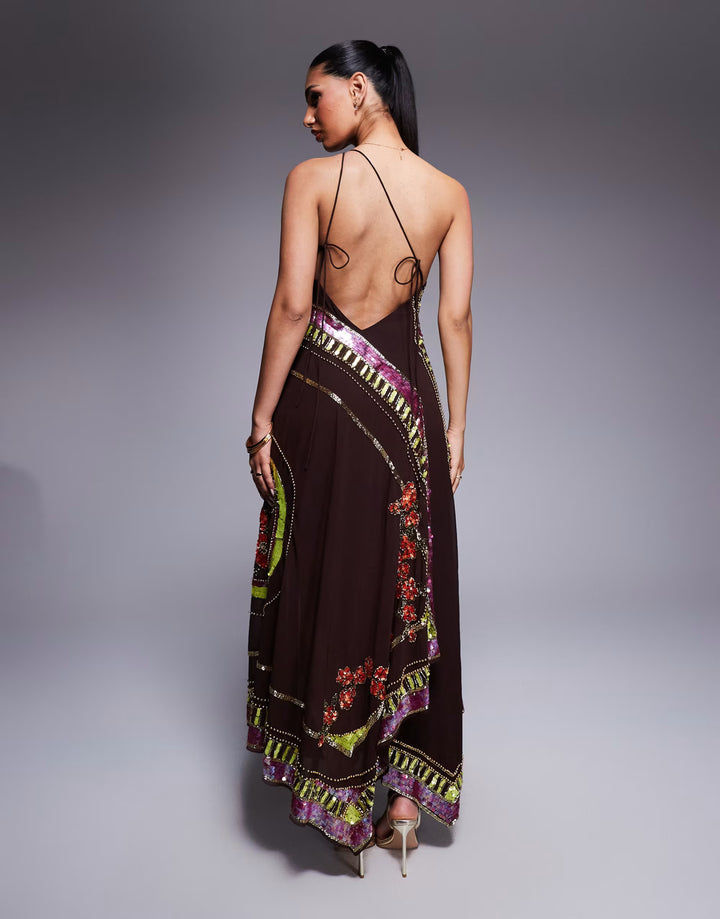 Rochie de ocazie ASOS, maro