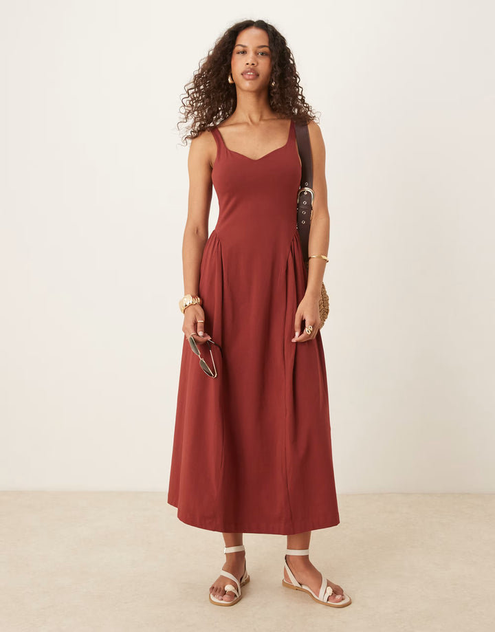 Rochie maxi ASOS, maro