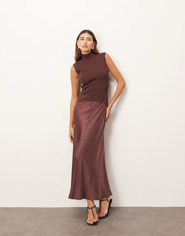 Rochie midi ARRANGE, maro