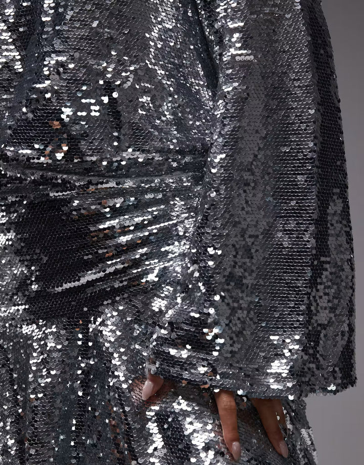 Rochie de ocazie ASOS, argintiu