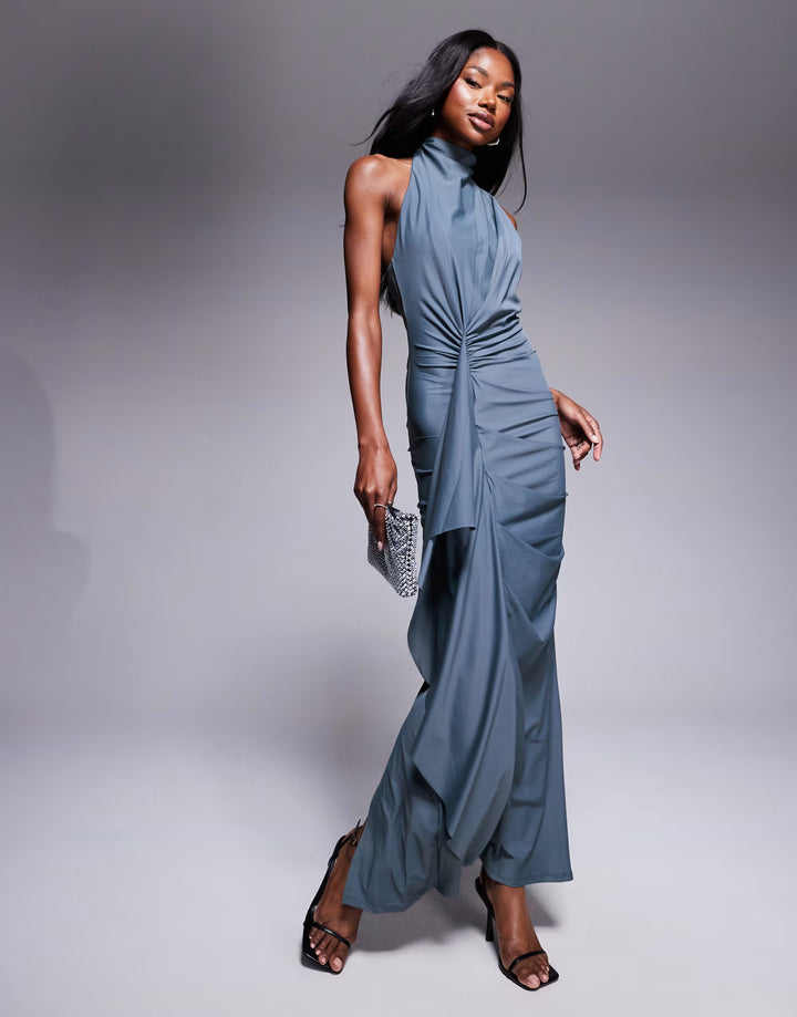 Rochie maxi ASOS, gri