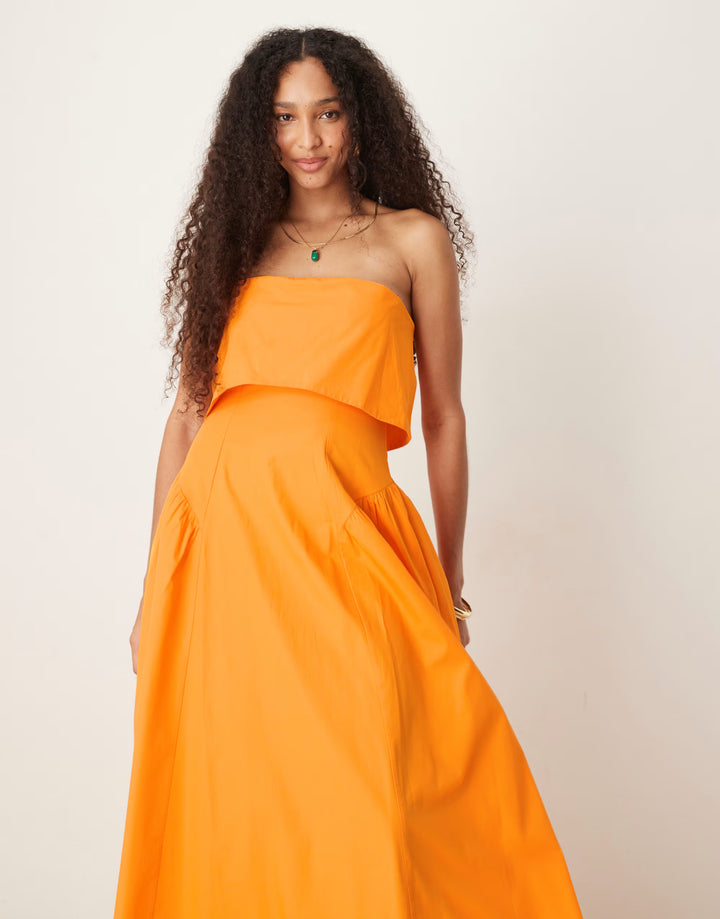 Rochie maxi ASOS, portocaliu