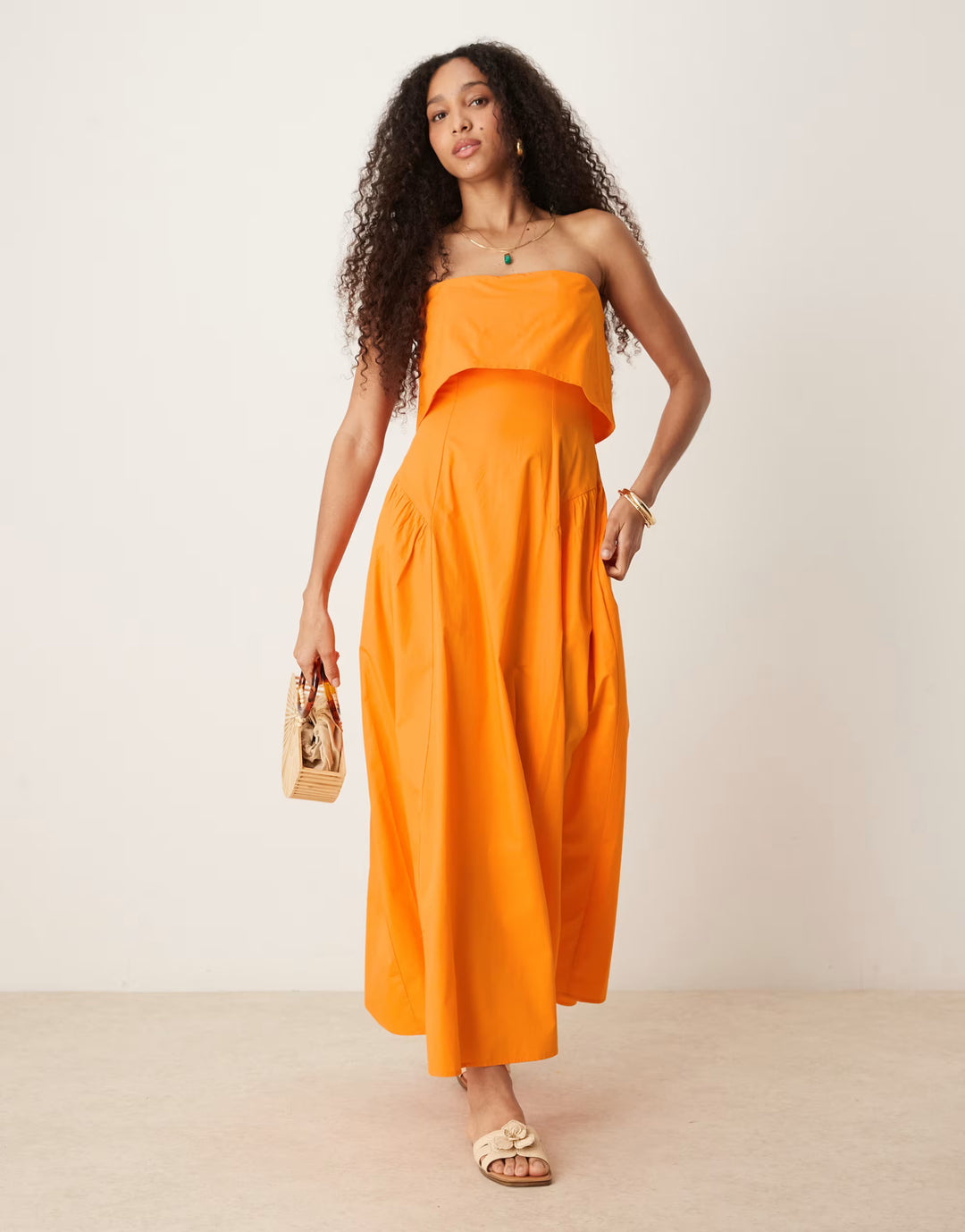Rochie maxi ASOS, portocaliu