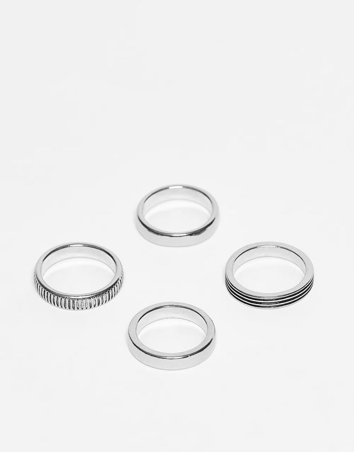 Set inele ASOS, argintiu