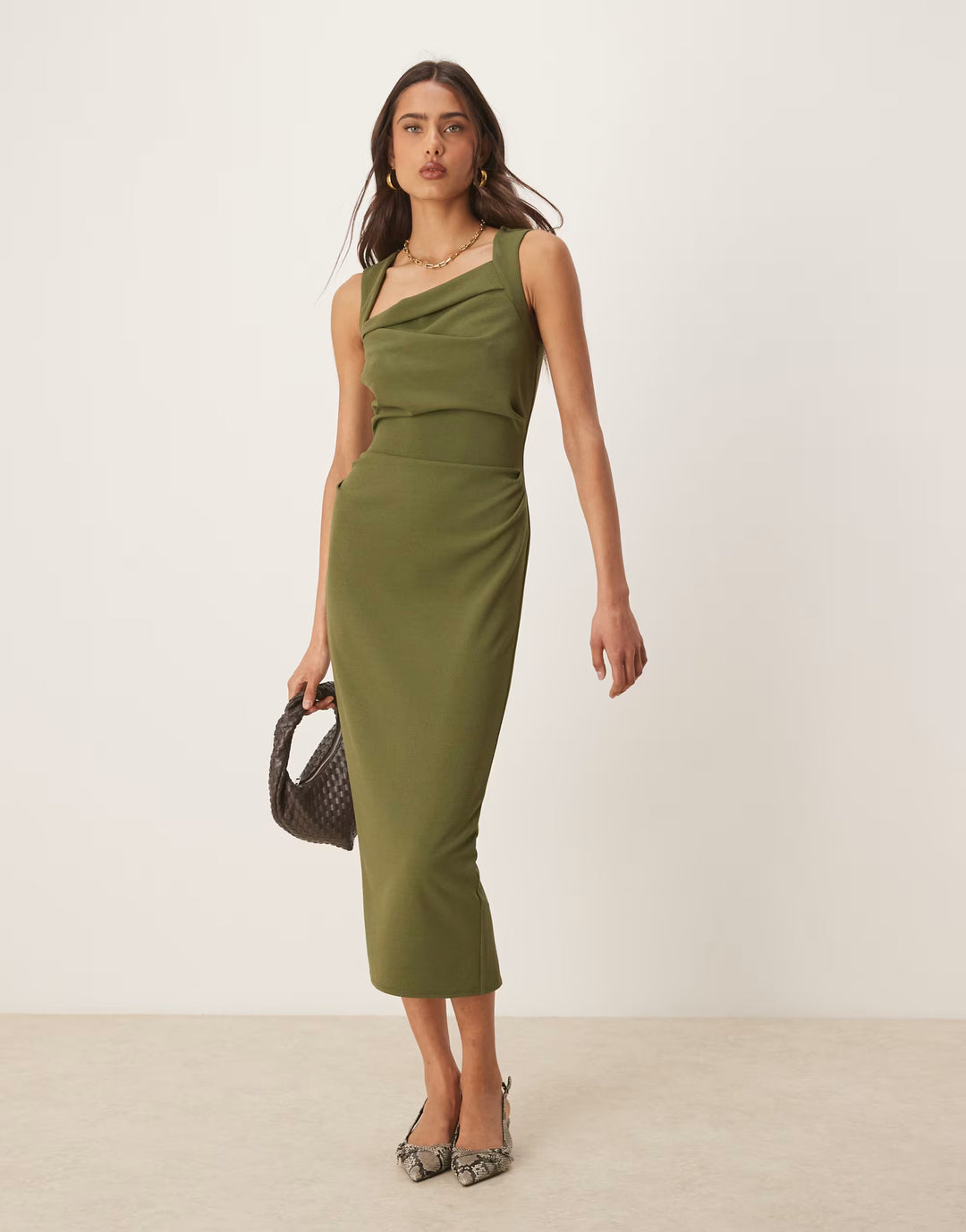 Rochie midi ASOS, verde