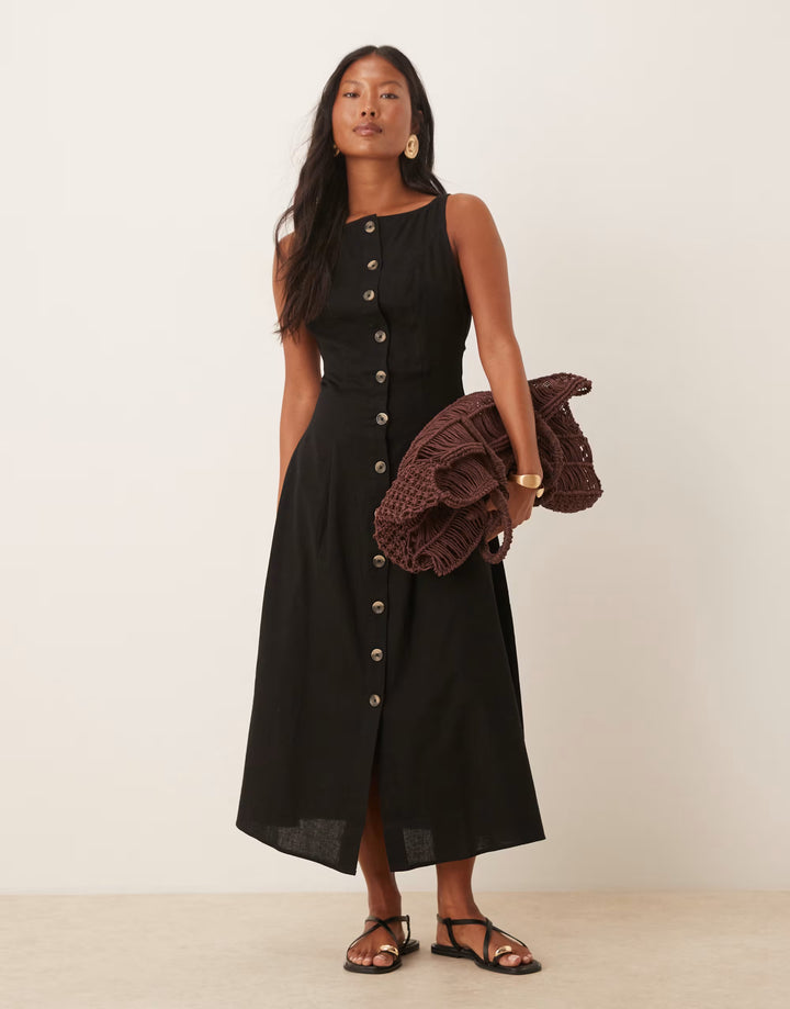 Rochie midi ASOS, negru