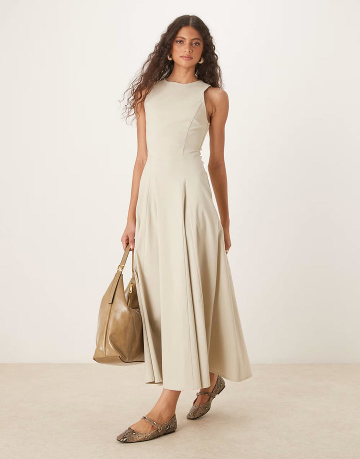 Rochie maxi ASOS, bej