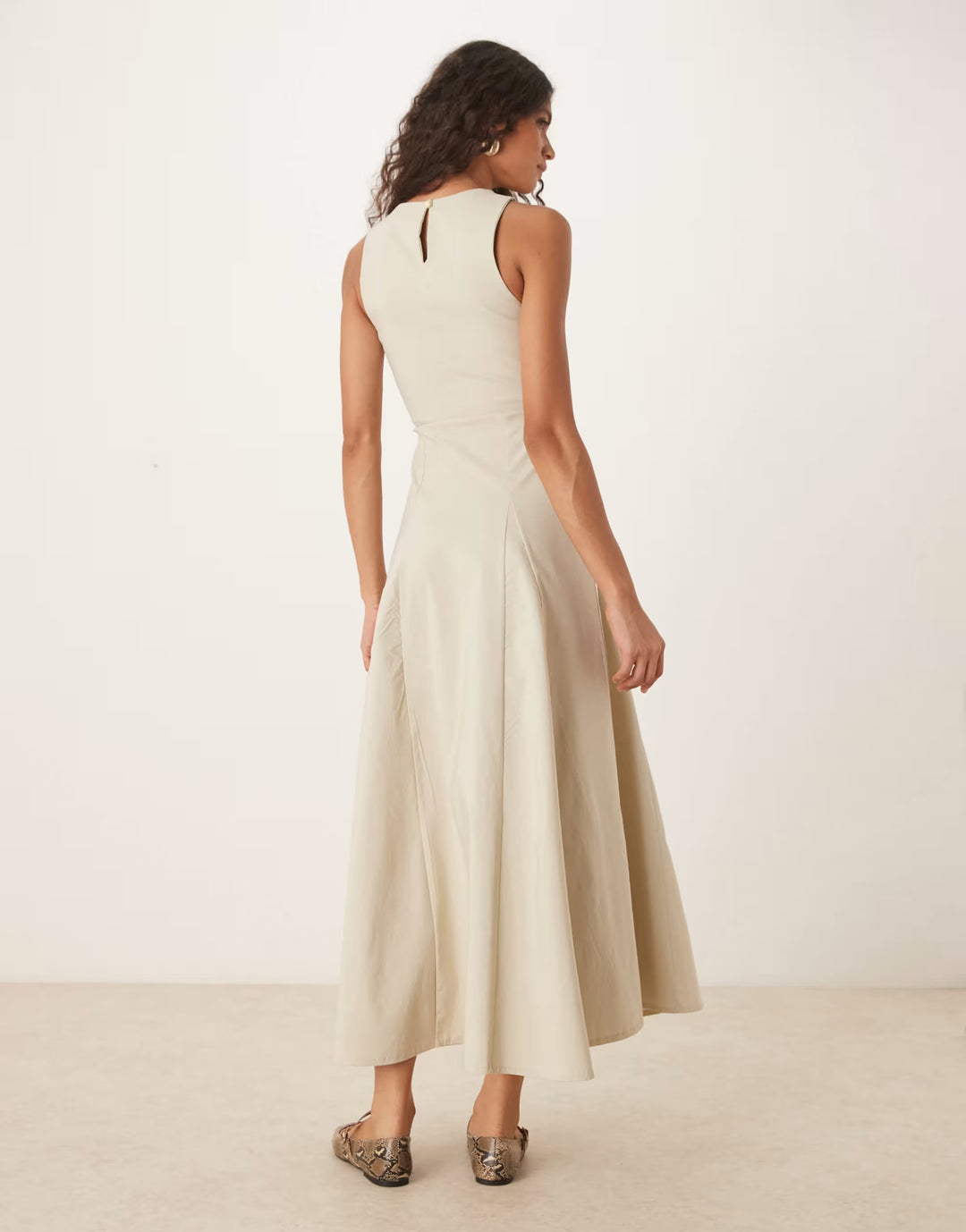 Rochie maxi ASOS, bej