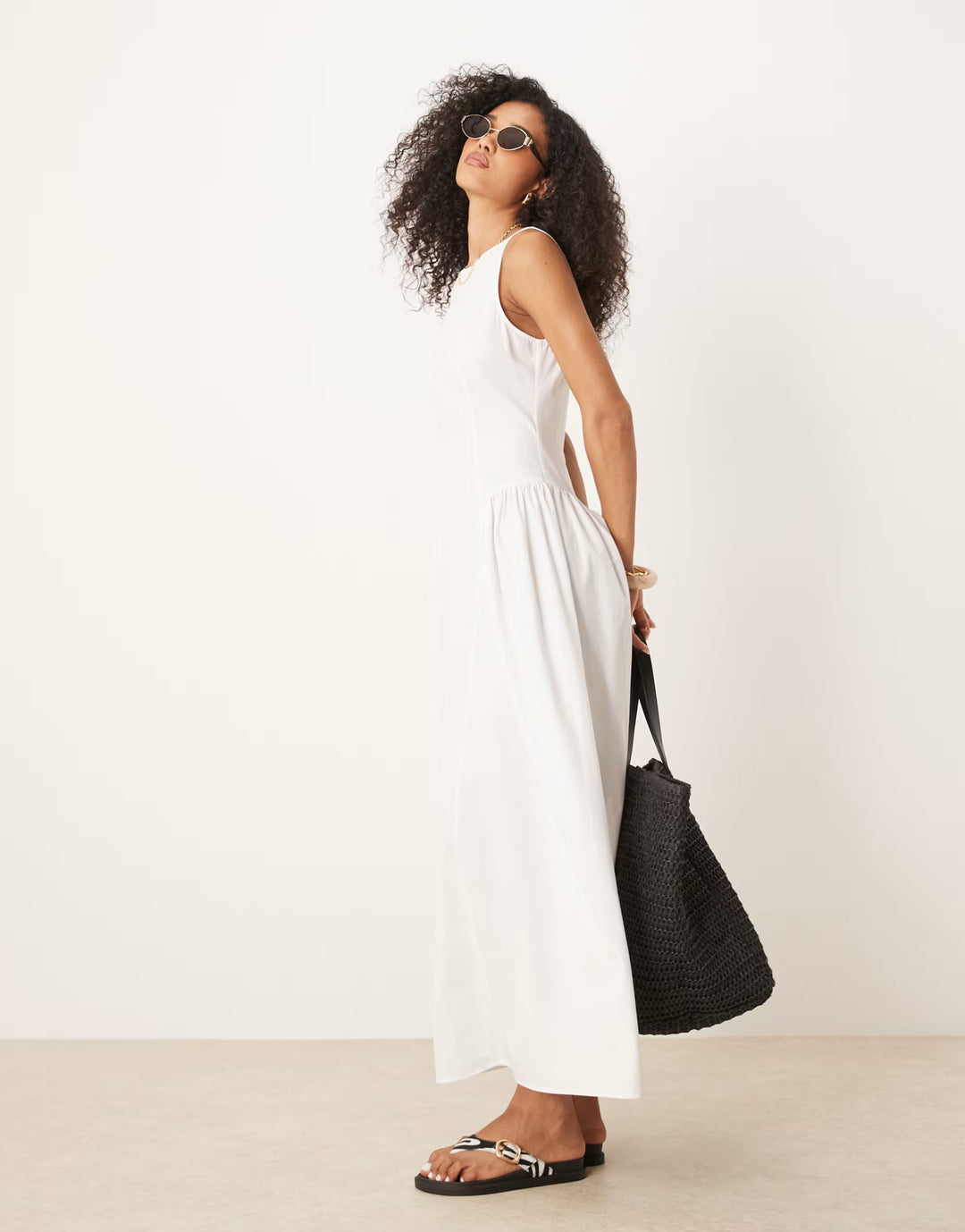 Rochie maxi ASOS, alb