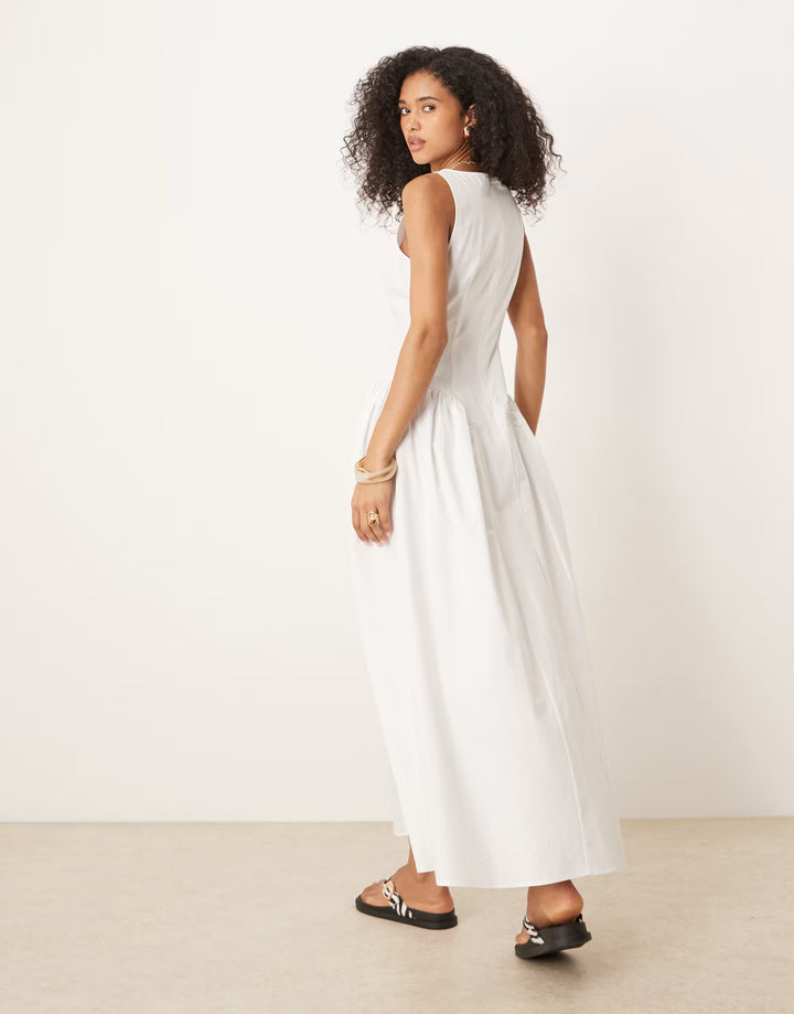 Rochie maxi ASOS, alb