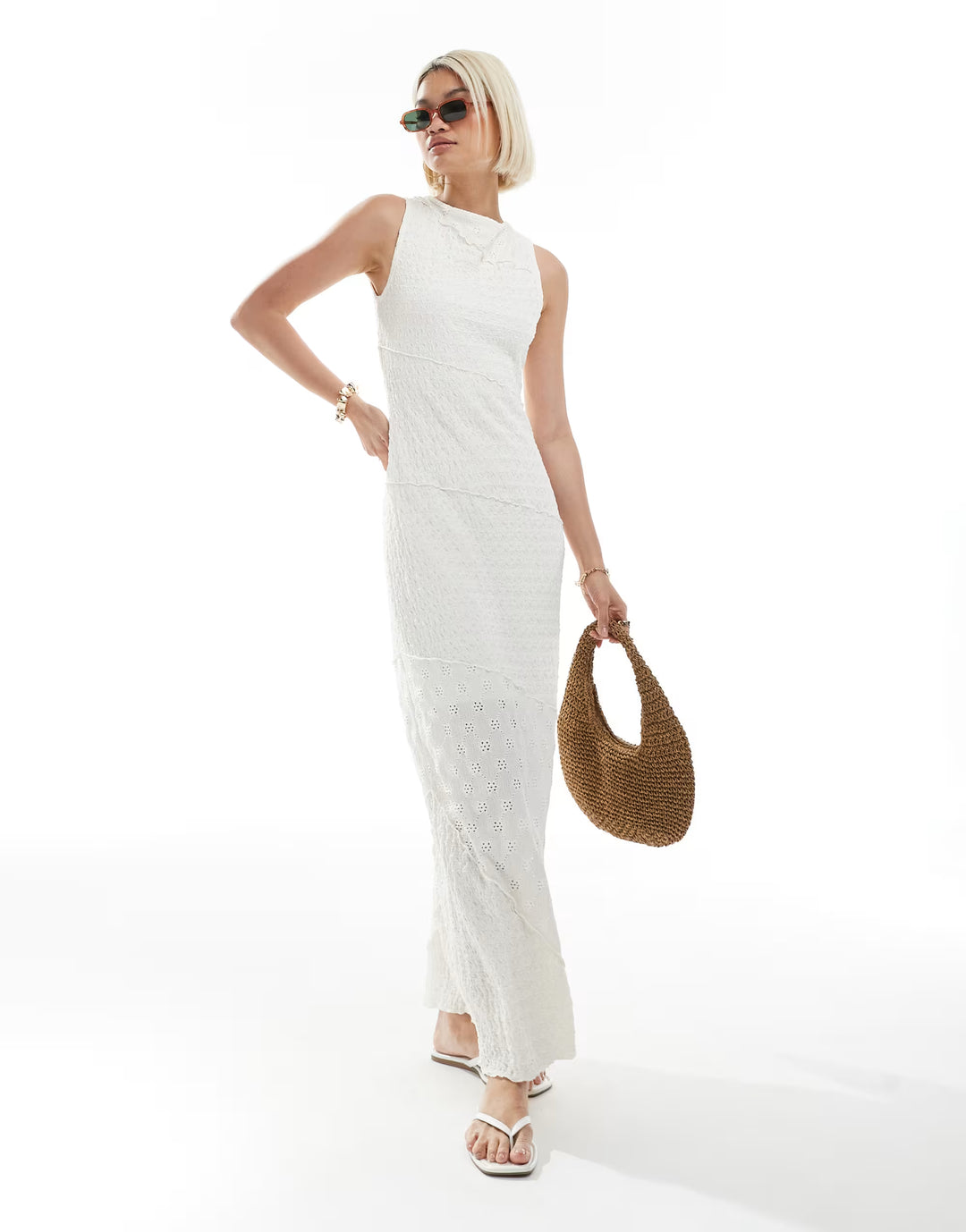 Rochie maxi ASOS, crem