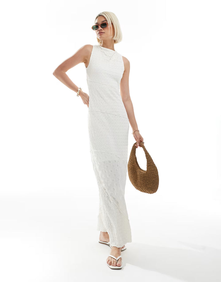 Rochie maxi ASOS, crem