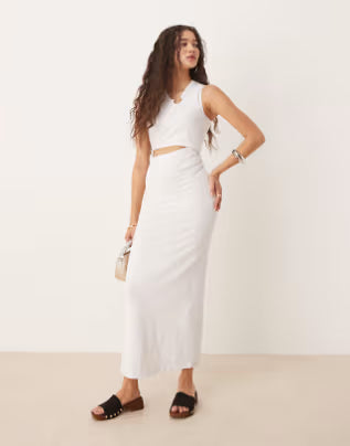 Rochie maxi ASOS, alb