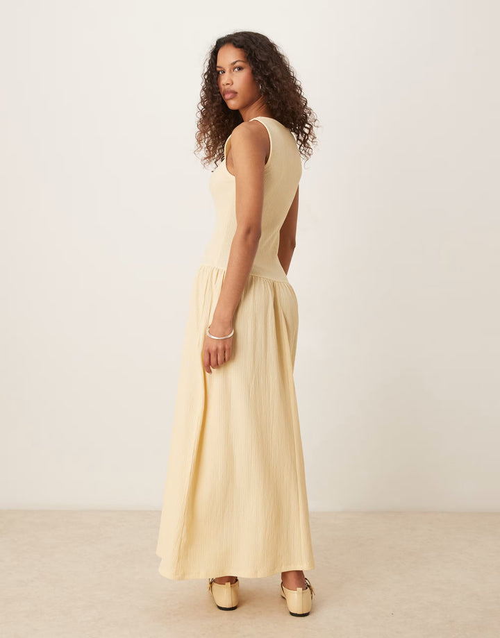Rochie maxi ASOS, crem