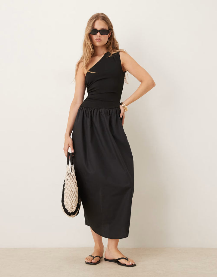 Rochie midi ASOS, negru