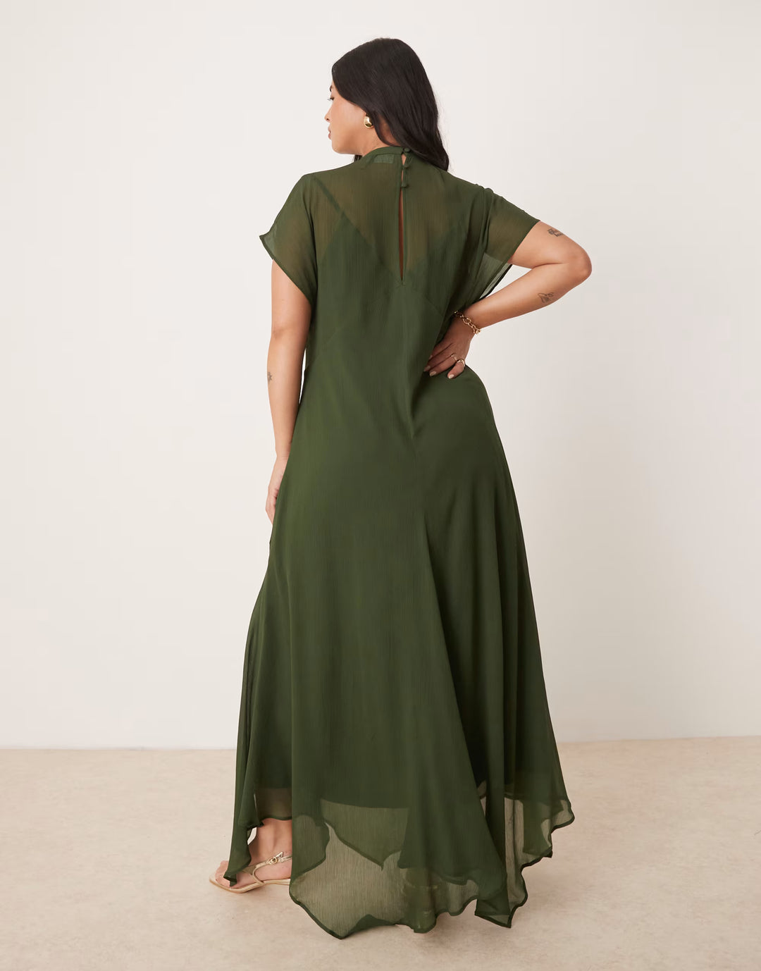 Rochie maxi ASOS, kaki