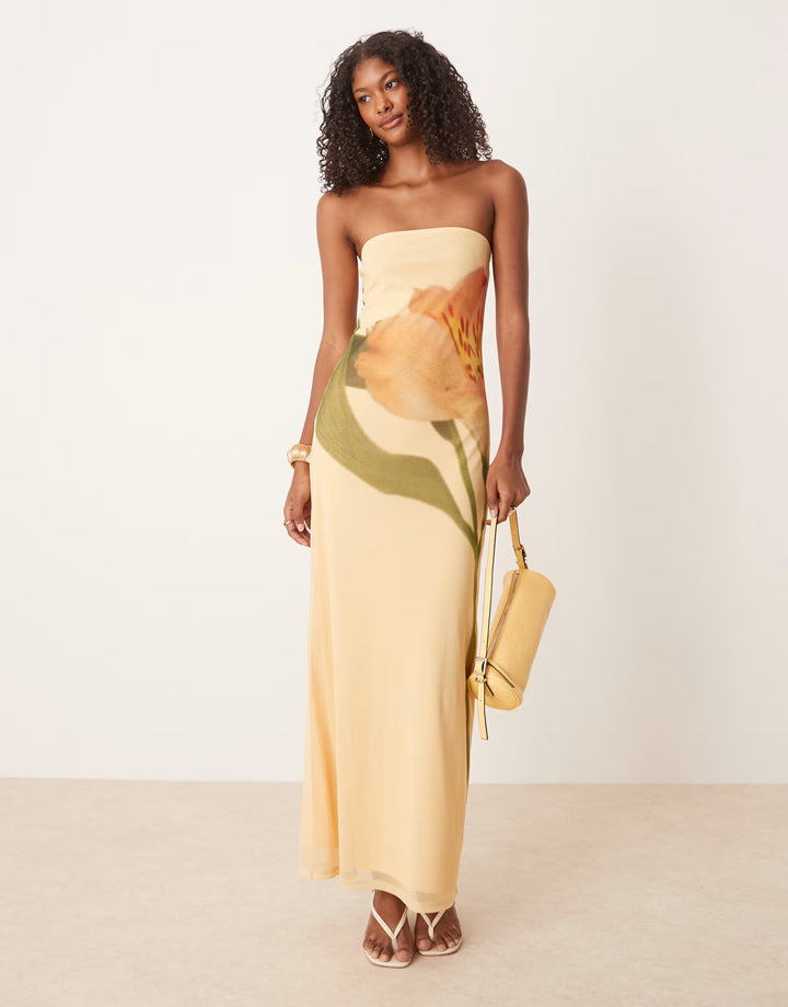 Rochie maxi ASOS, bej
