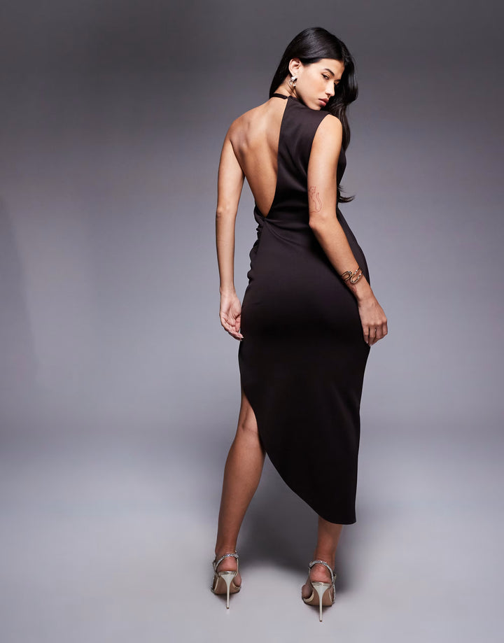 Rochie midi ASOS, maro
