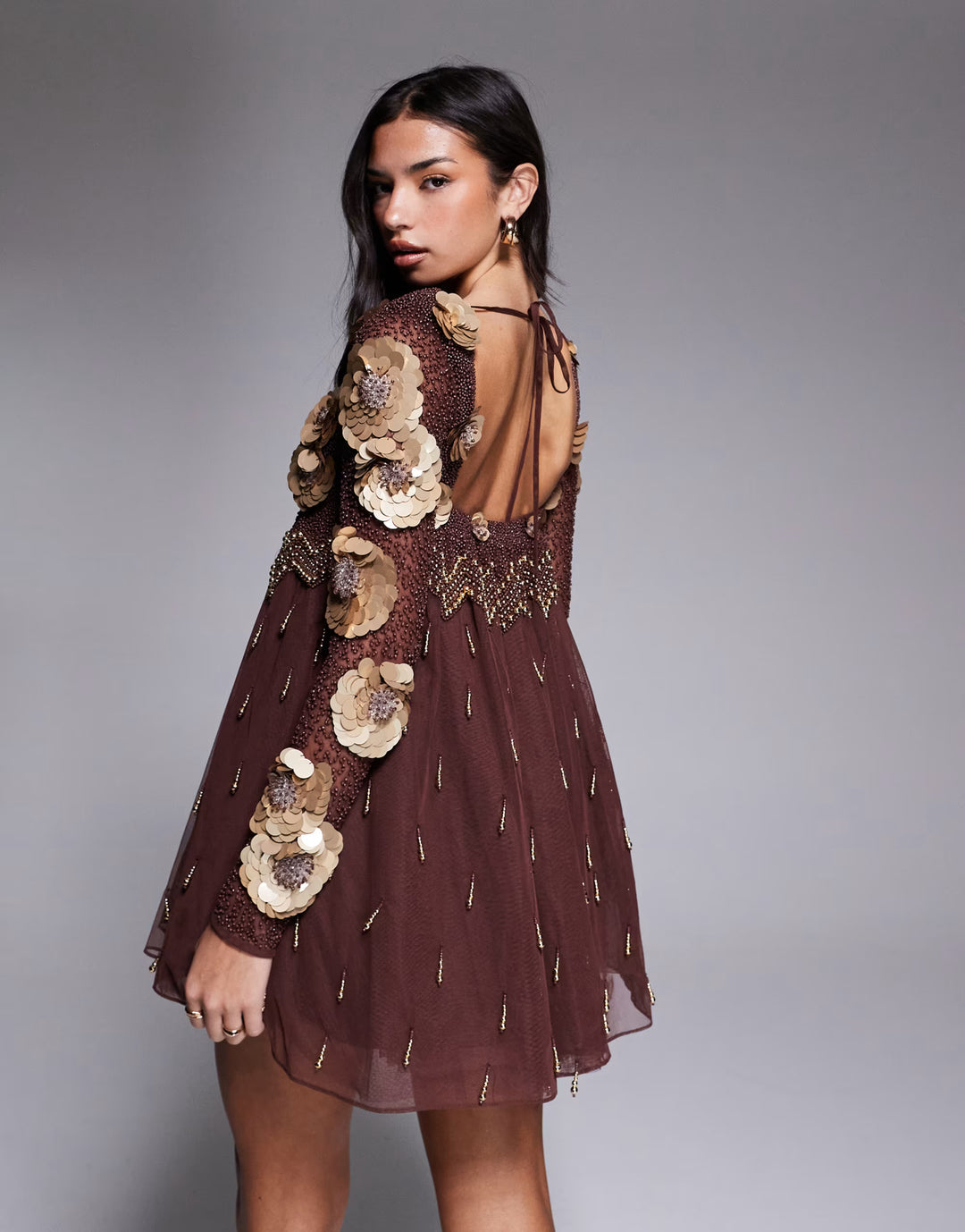 Rochie de ocazie ASOS, maro