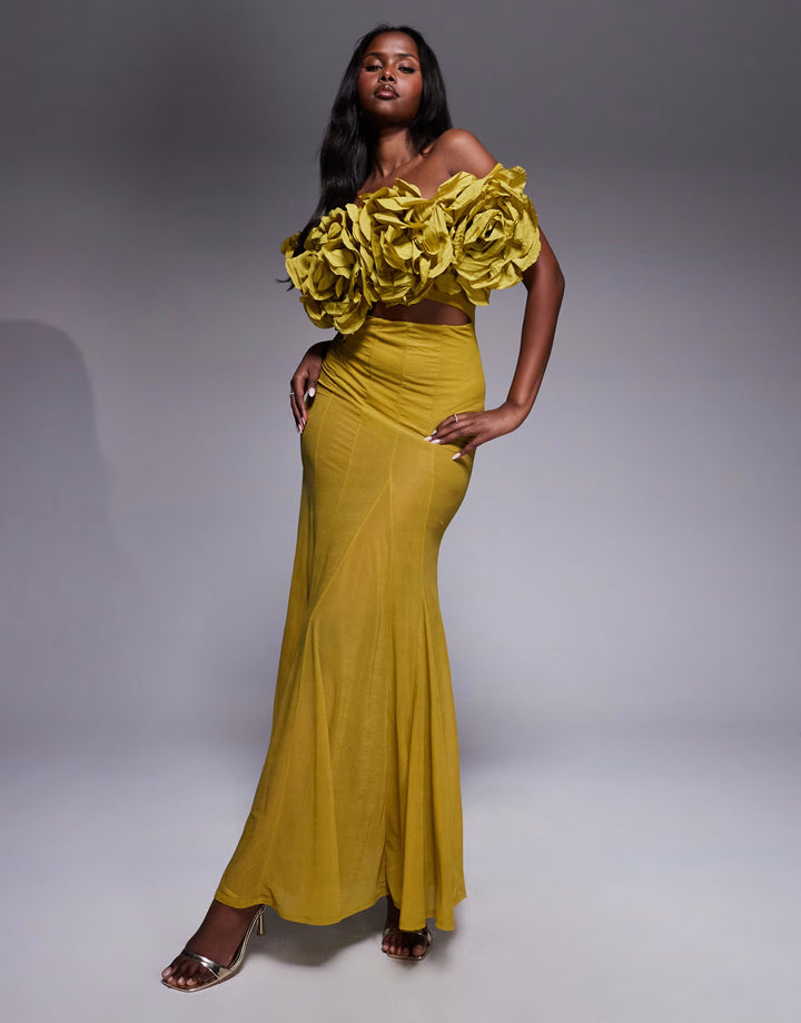 Rochie maxi ASOS, galben