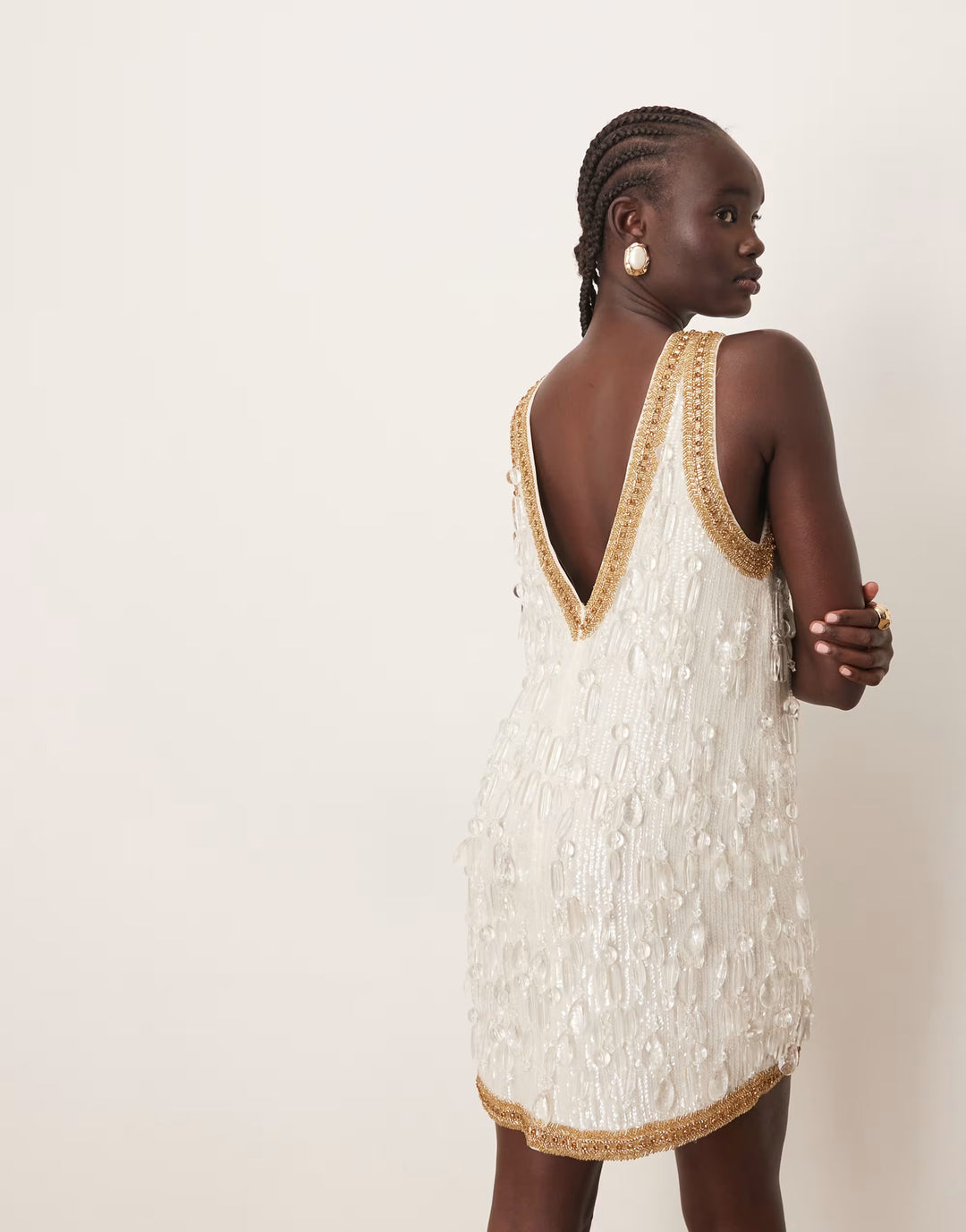Rochie de ocazie ASOS, alb
