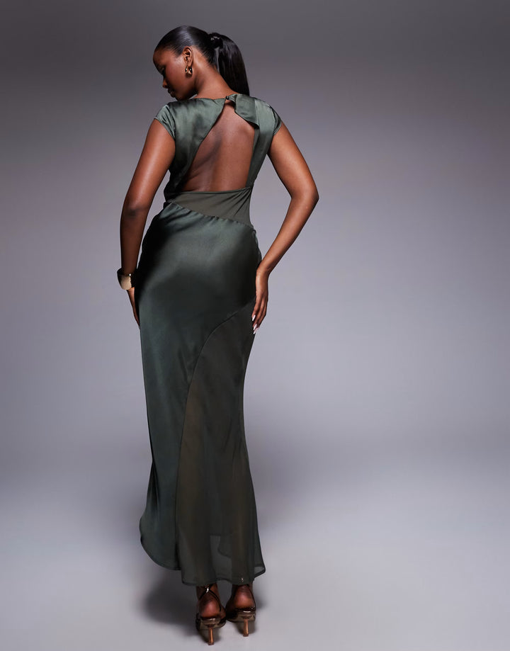 Rochie maxi ASOS, kaki