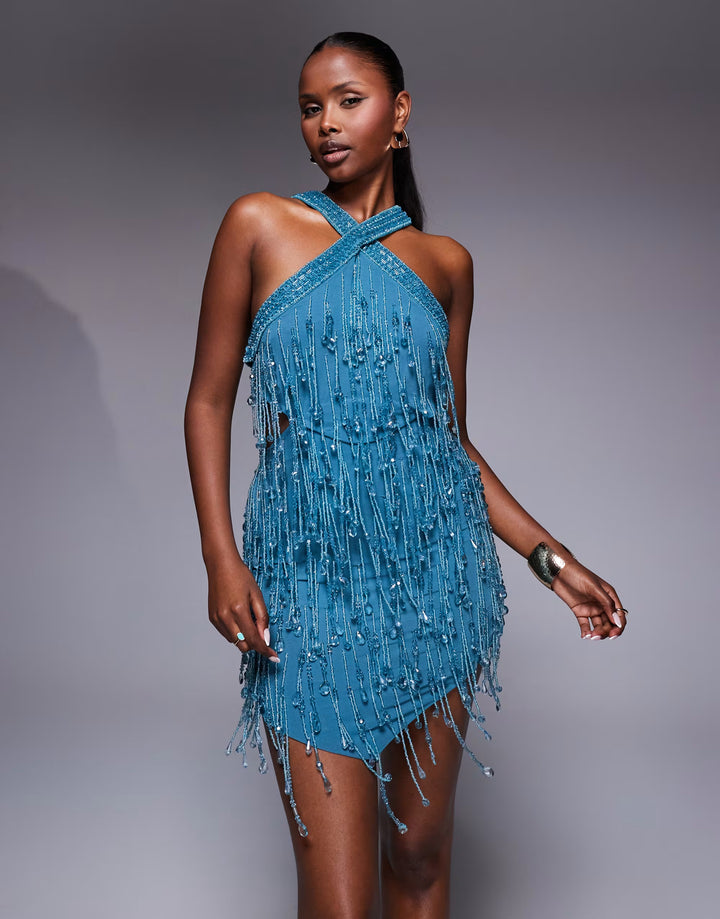 Rochie de ocazie Asos, albastru