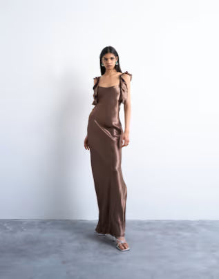 Rochie maxi TOPSHOP, maro