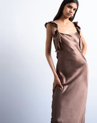 Rochie maxi TOPSHOP, maro