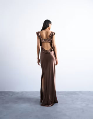 Rochie maxi TOPSHOP, maro