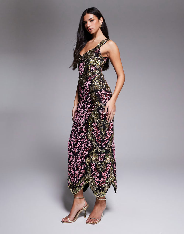 Rochie de ocazie Asos, mix culori