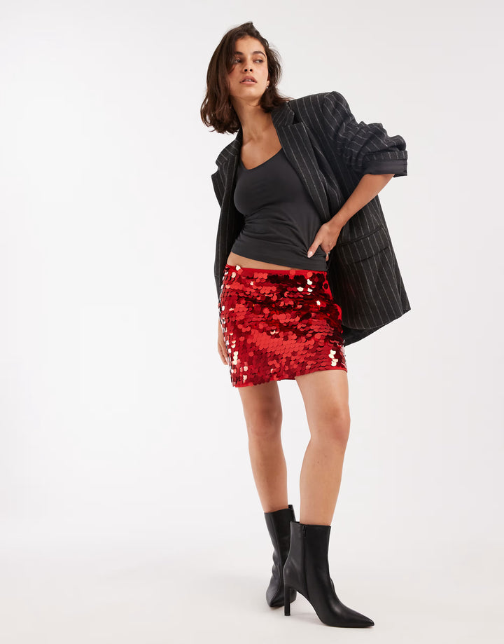 Fustă mini ASOS, roșu