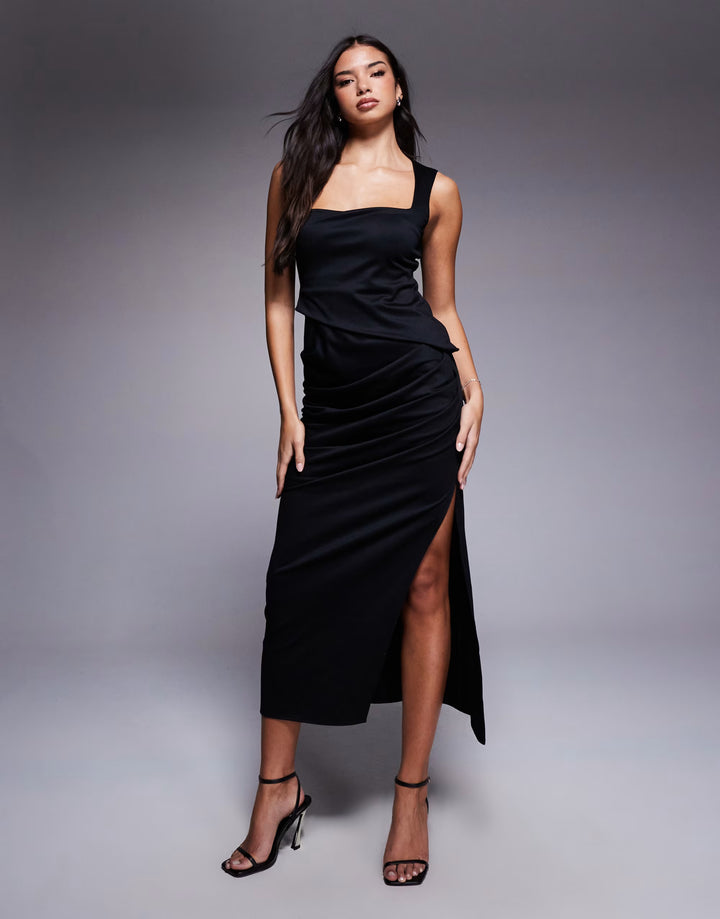 Rochie midi ASOS, negru