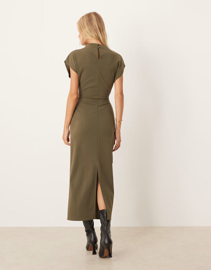Rochie midi ASOS, kaki