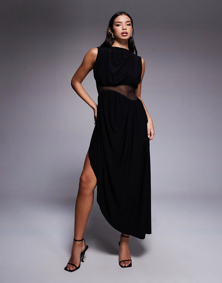 Rochie midi ASOS, negru