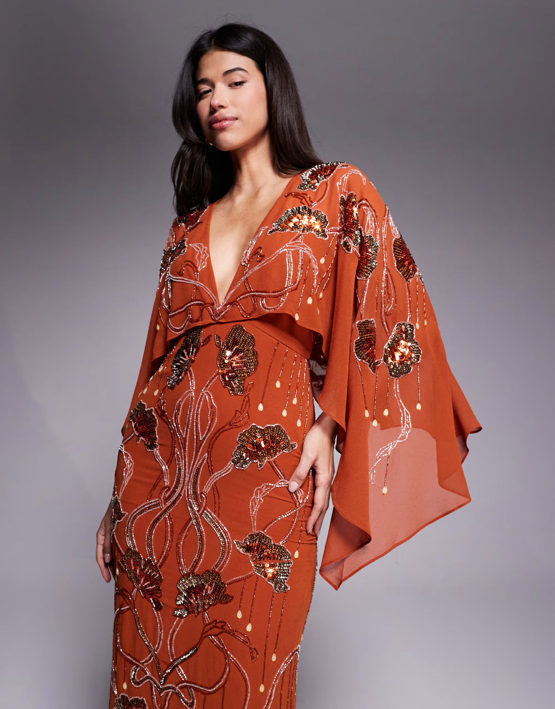 Rochie de ocazie ASOS, cărămiziu