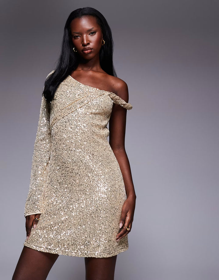Rochie de ocazie ASOS, auriu
