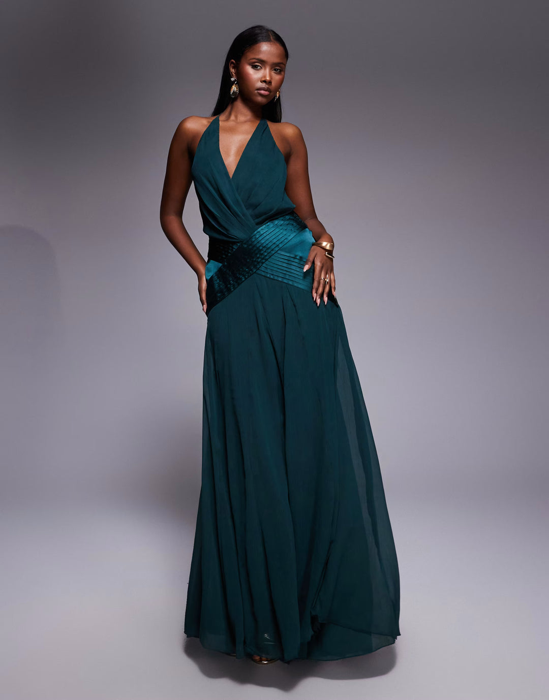 Rochie maxi ASOS, verde