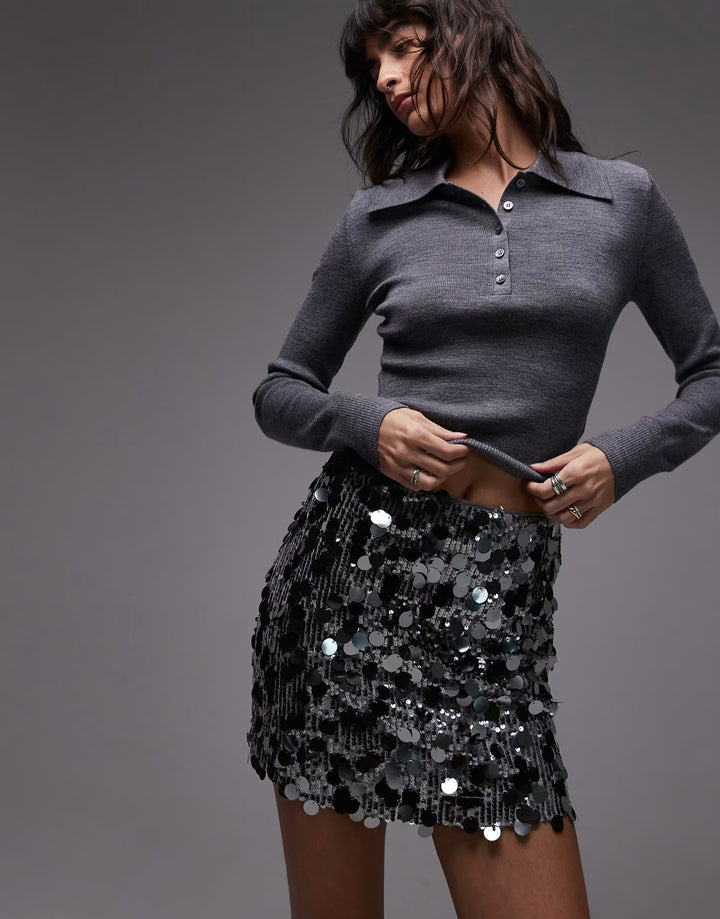 Fustă mini Asos, gri