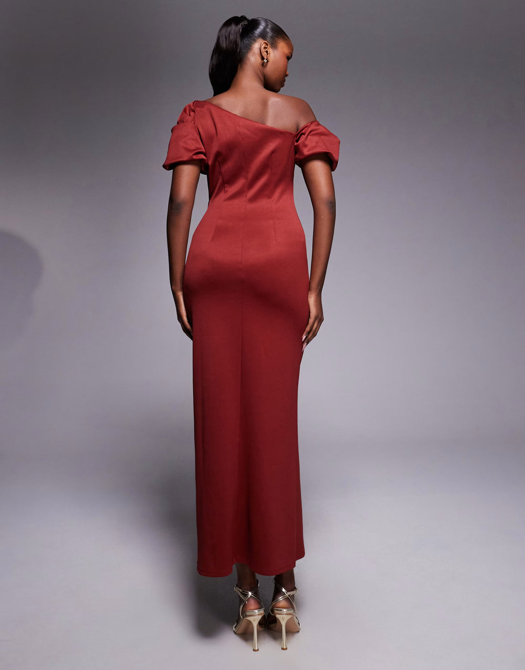 Rochie midi ASOS, cărămiziu