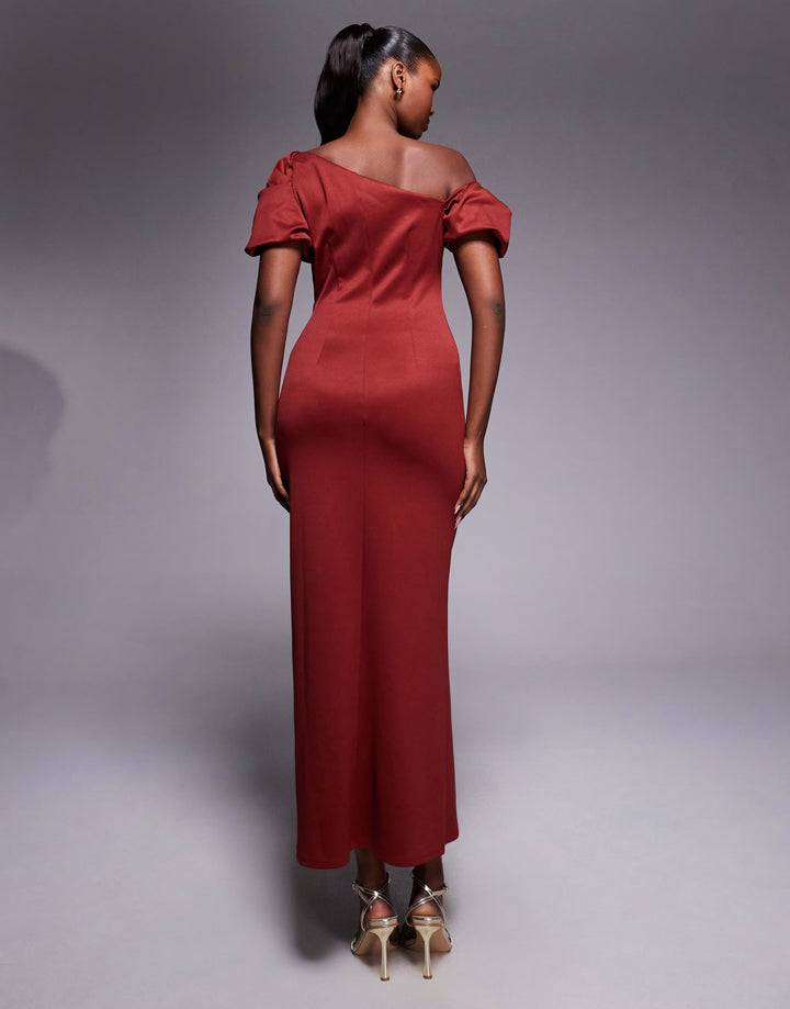 Rochie midi ASOS, cărămiziu