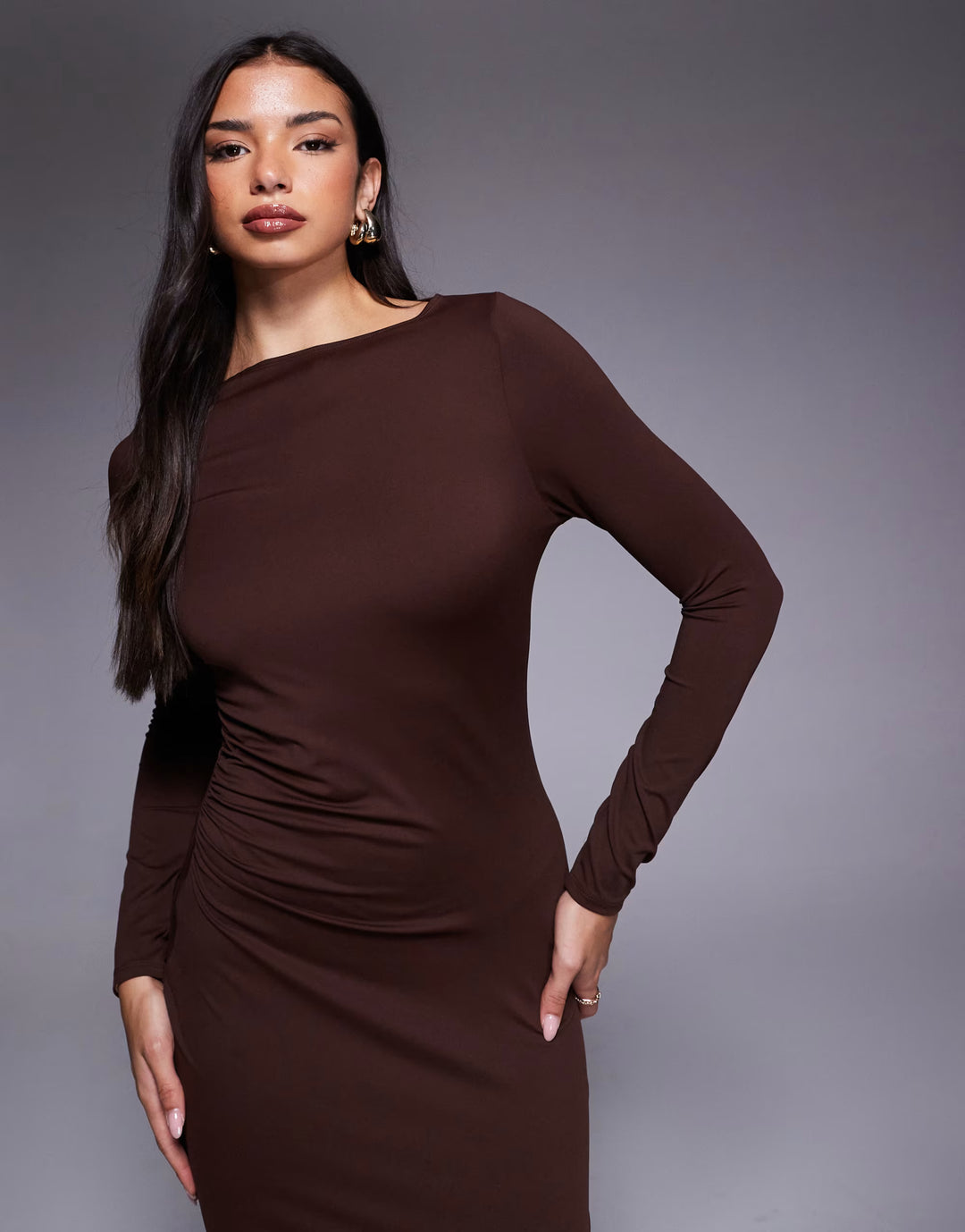 Rochie midi ASOS, maro